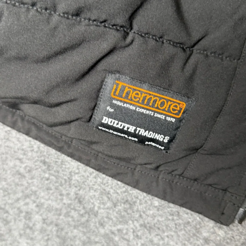 Duluth‎ Trading Co Mens 2XL Black Thermore Insulated Hooded Utility Vest Jacket